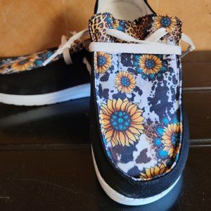 Squash blossom sunflower shoes